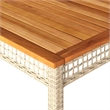 vidaXL PE Rattan Large Durable Garden Dining Table in Beige