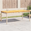 vidaXL PE Rattan Large Durable Garden Dining Table in Beige