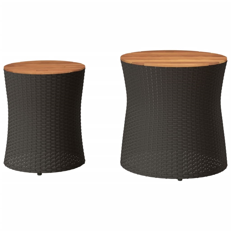 vidaXL Garden Side Table in Black and Brown