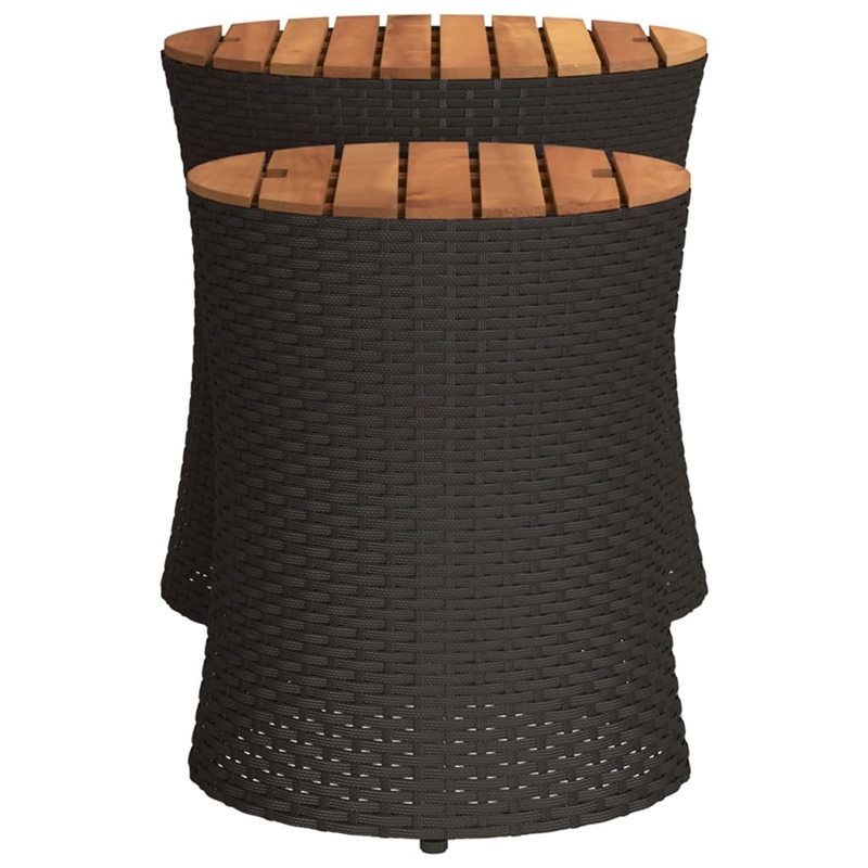 vidaXL Garden Side Table in Black and Brown