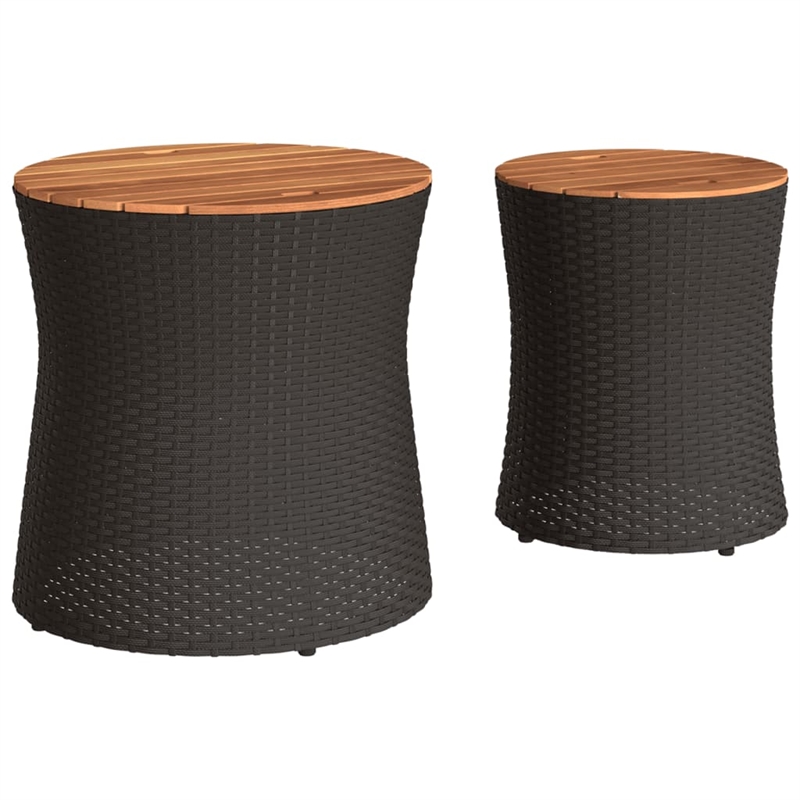 vidaXL Garden Side Table in Black and Brown