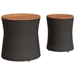vidaXL Garden Side Table in Black and Brown