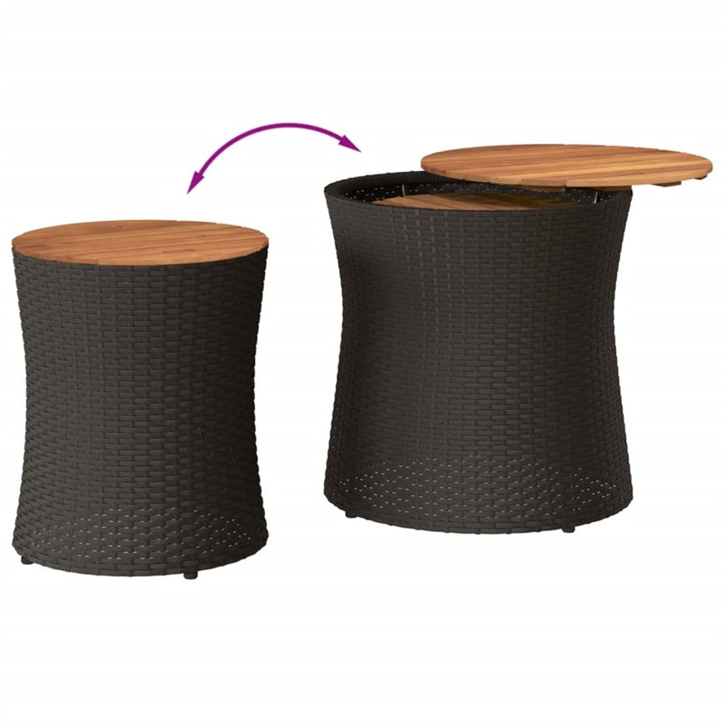 vidaXL Garden Side Table in Black and Brown
