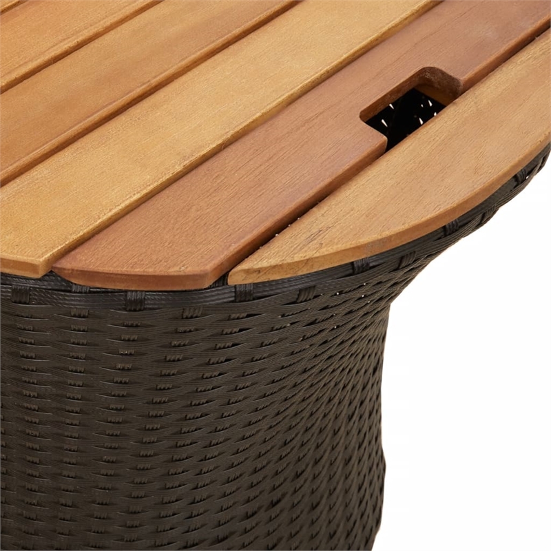 vidaXL Garden Side Table in Black and Brown