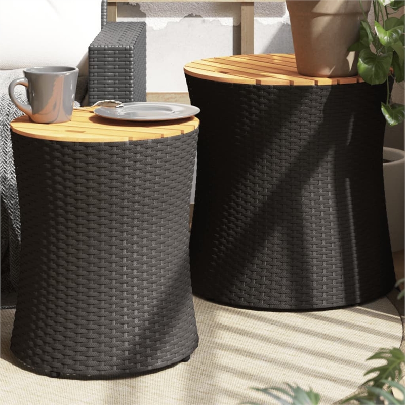 vidaXL Garden Side Table in Black and Brown