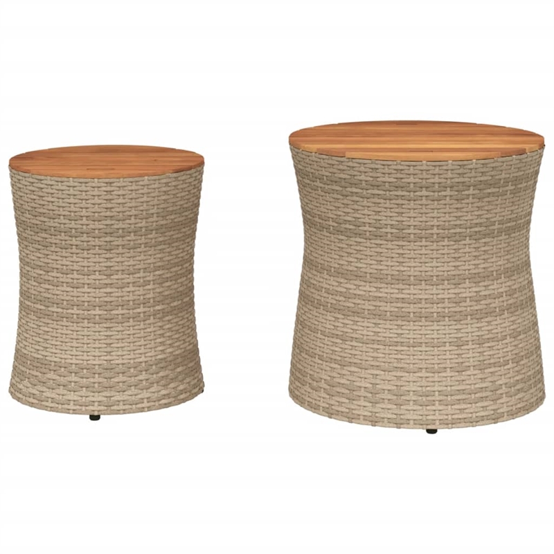vidaXL Garden Side Table in Beige and Brown