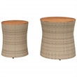 vidaXL Garden Side Table in Beige and Brown