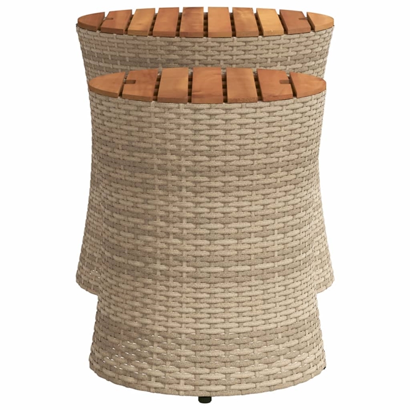 vidaXL Garden Side Table in Beige and Brown