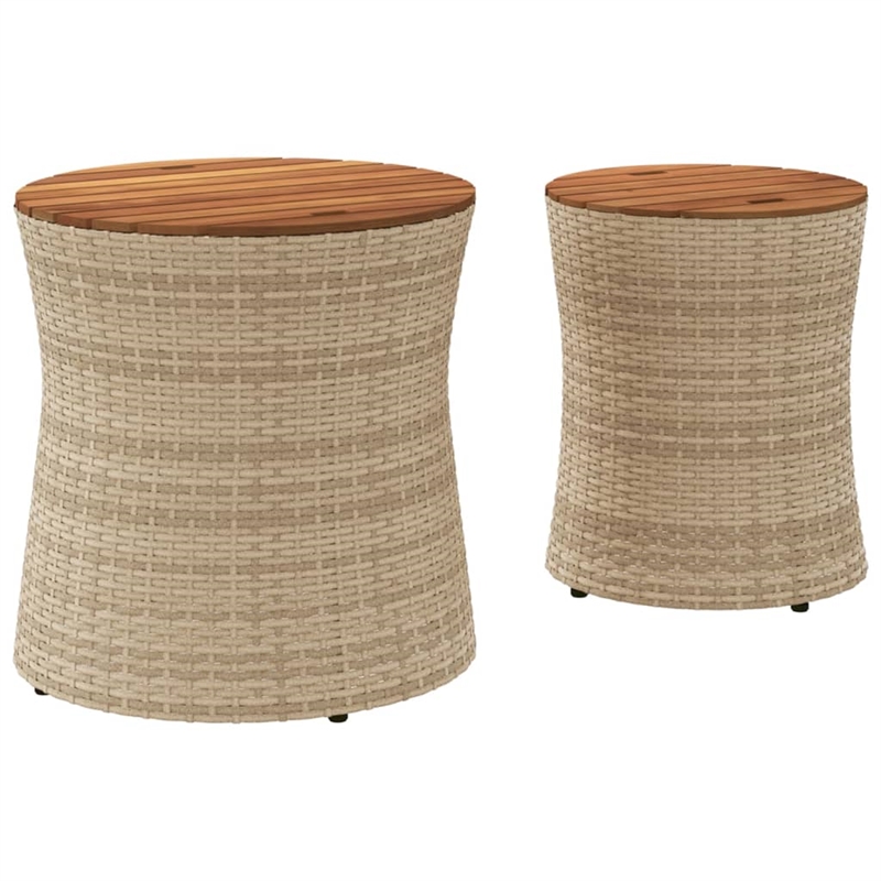 vidaXL Garden Side Table in Beige and Brown
