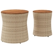 vidaXL Garden Side Table in Beige and Brown