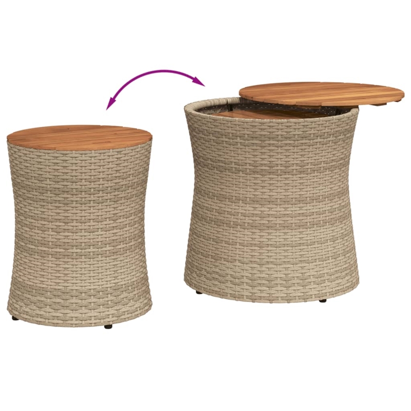 vidaXL Garden Side Table in Beige and Brown