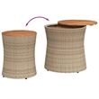 vidaXL Garden Side Table in Beige and Brown