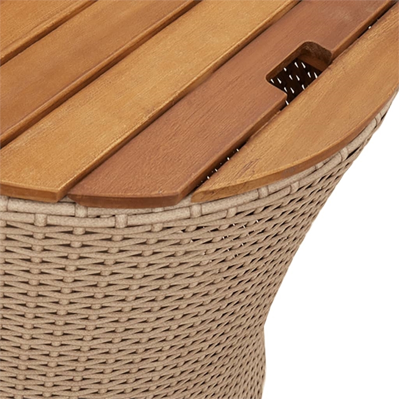 vidaXL Garden Side Table in Beige and Brown