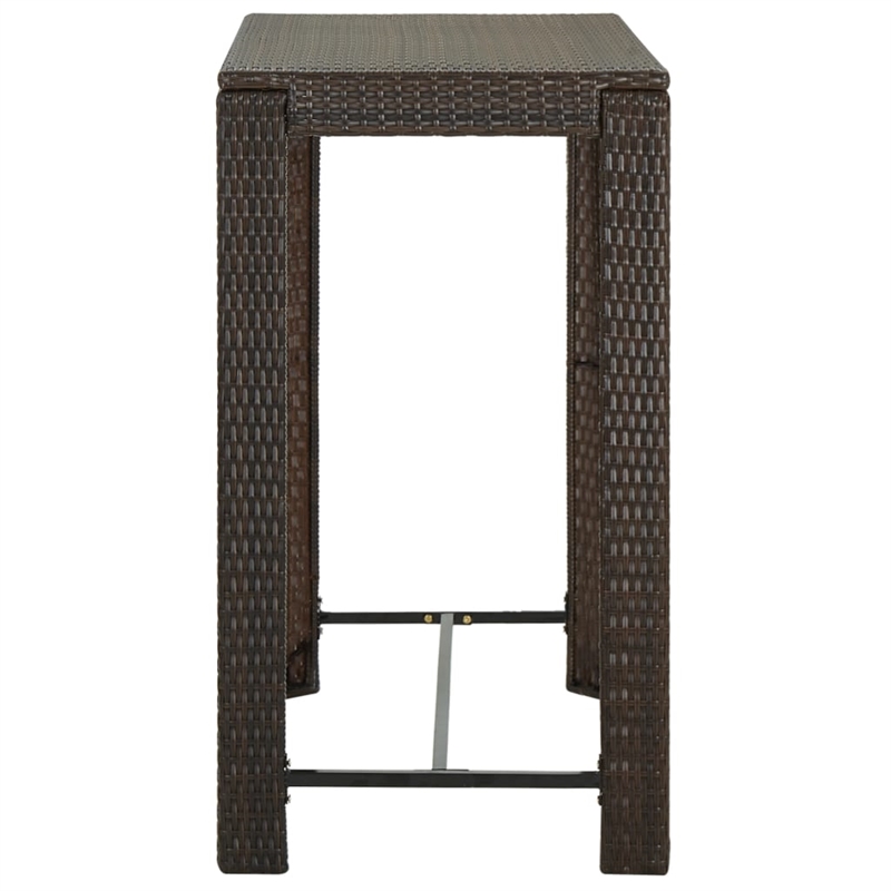 vidaXL PE Rattan Bar Table in Brown