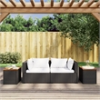 vidaXL Garden Side Table in Black and Brown