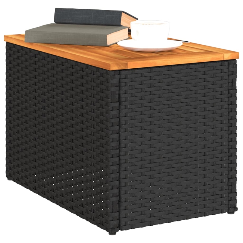 vidaXL Garden Side Table in Black and Brown