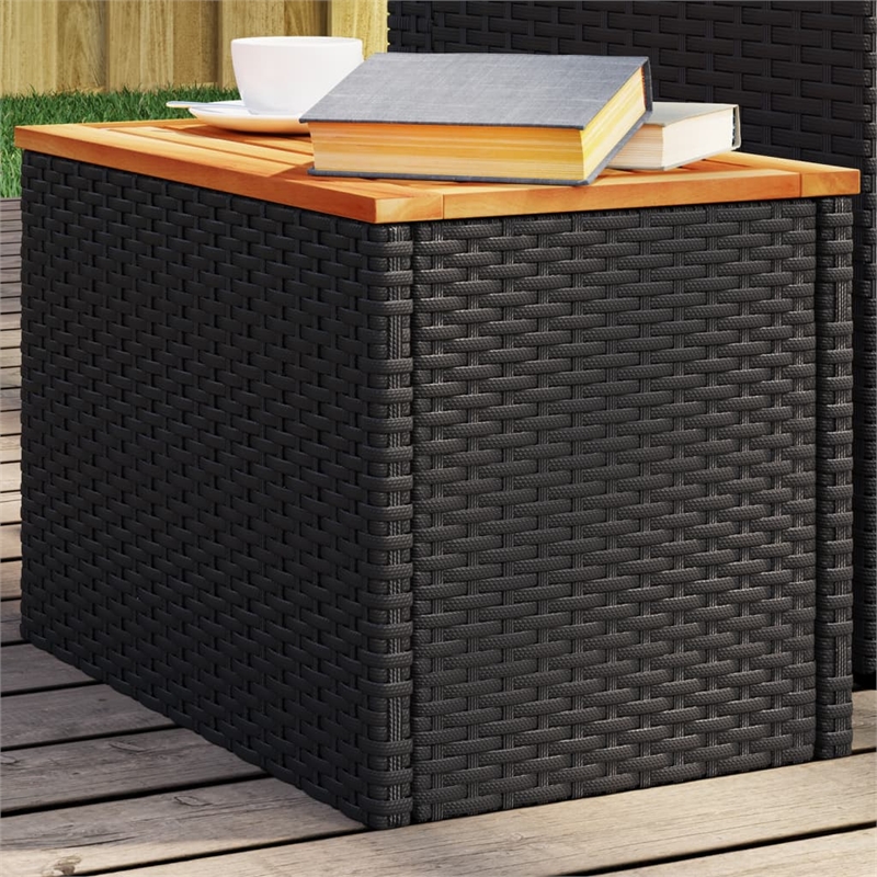 vidaXL Garden Side Table in Black and Brown