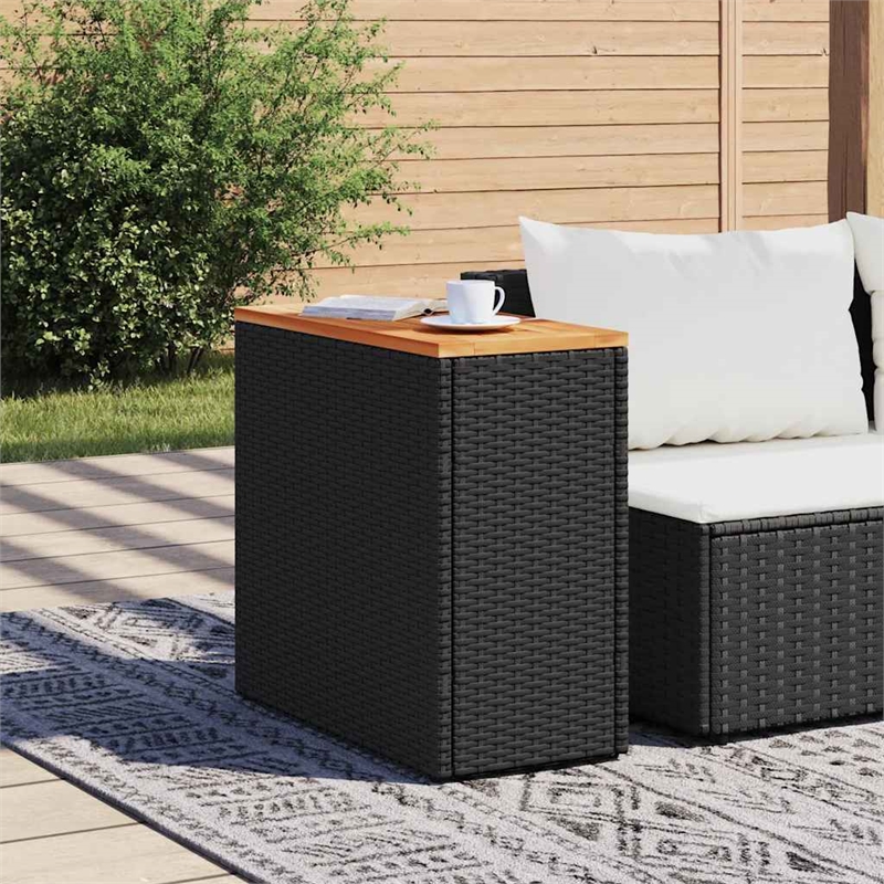 vidaXL Garden Side Table in Black and Brown