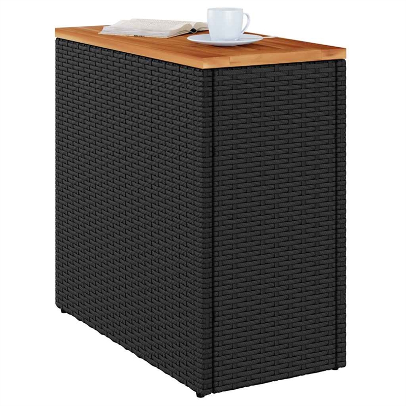 vidaXL Garden Side Table in Black and Brown