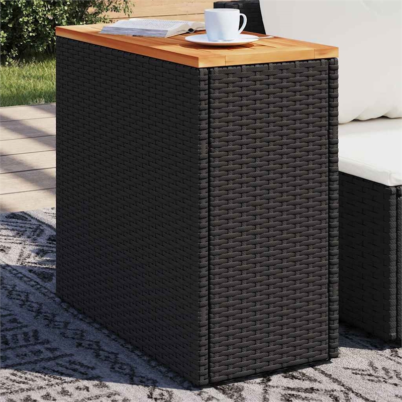 vidaXL Garden Side Table in Black and Brown