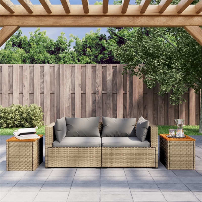vidaXL Garden Side Table in Beige and Brown