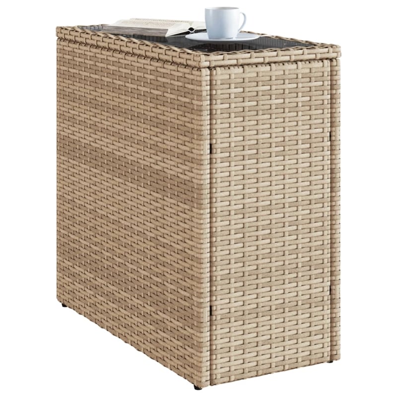 vidaXL Garden Side Table in Beige and Black