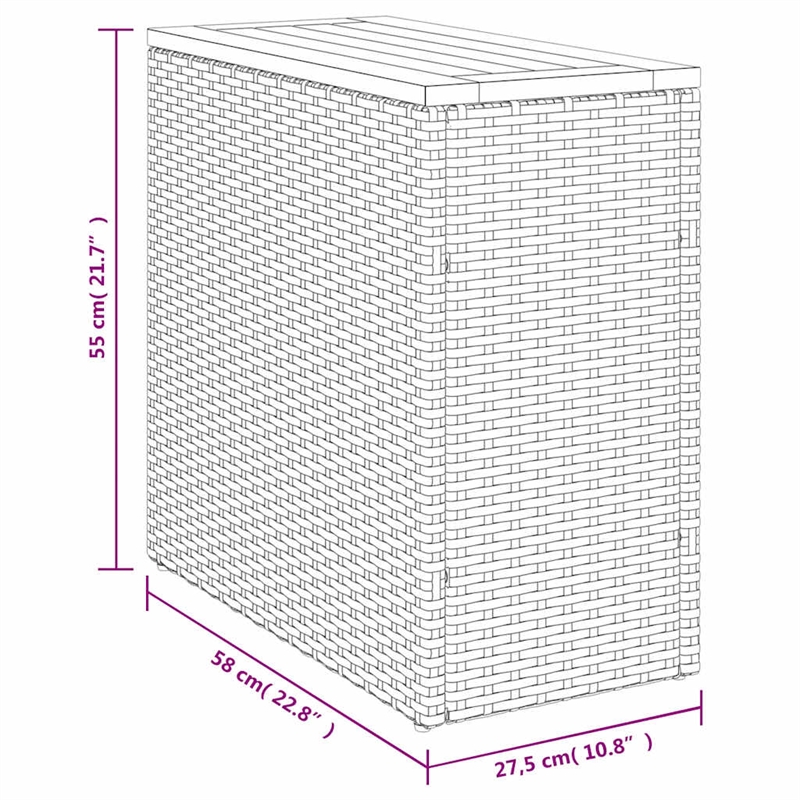 vidaXL PE Rattan Small Garden Side Table in Beige and Brown