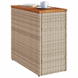 vidaXL PE Rattan Small Garden Side Table in Beige and Brown