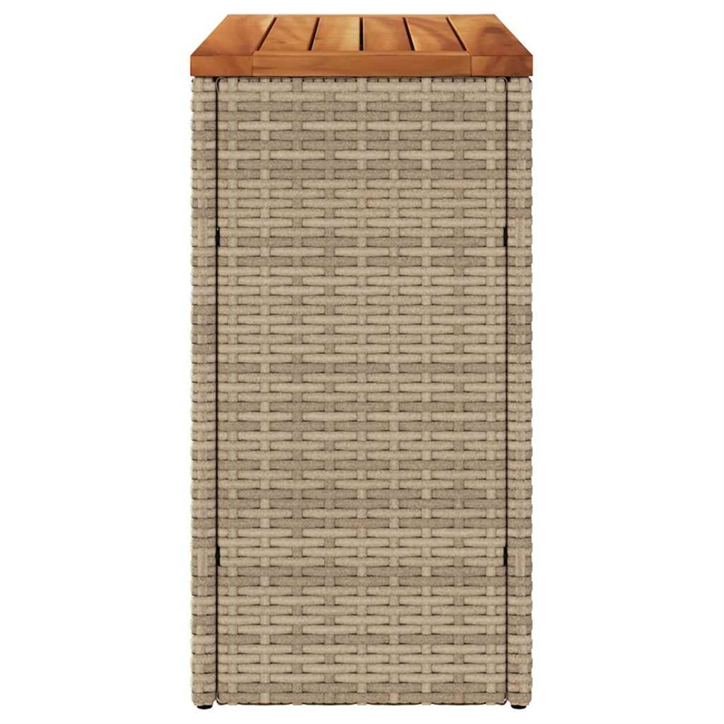 vidaXL PE Rattan Small Garden Side Table in Beige and Brown