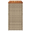 vidaXL PE Rattan Small Garden Side Table in Beige and Brown