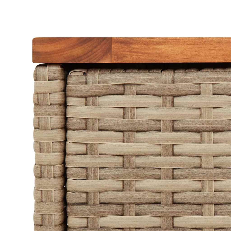 vidaXL PE Rattan Small Garden Side Table in Beige and Brown