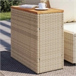 vidaXL PE Rattan Small Garden Side Table in Beige and Brown