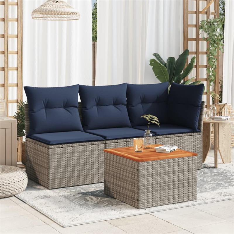 vidaXL Garden Coffee Table in Gray and Brown