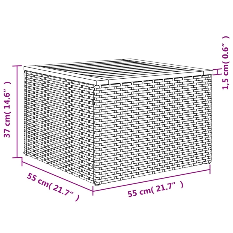 vidaXL Garden Coffee Table in Gray and Brown