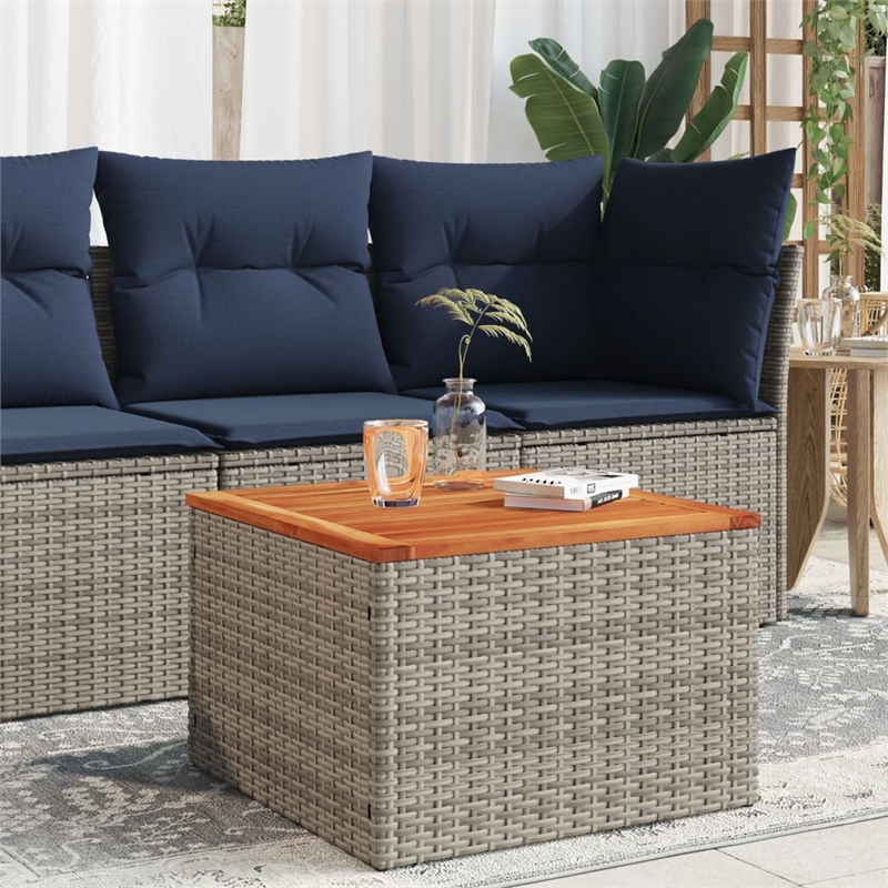 vidaXL Garden Coffee Table in Gray and Brown