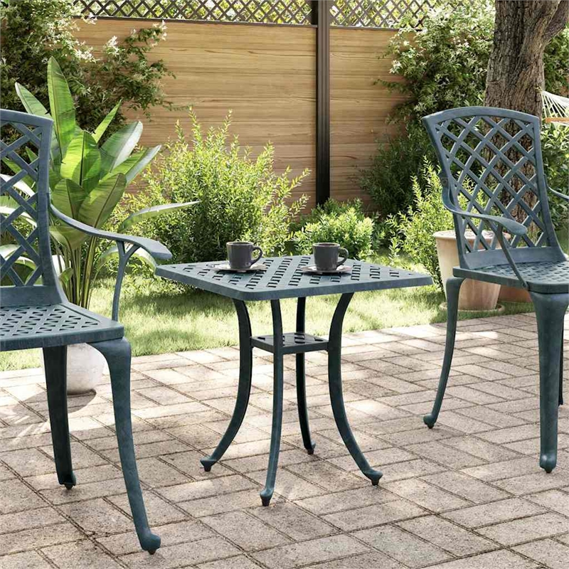 vidaXL Cast Aluminum Garden Dining Table in Green