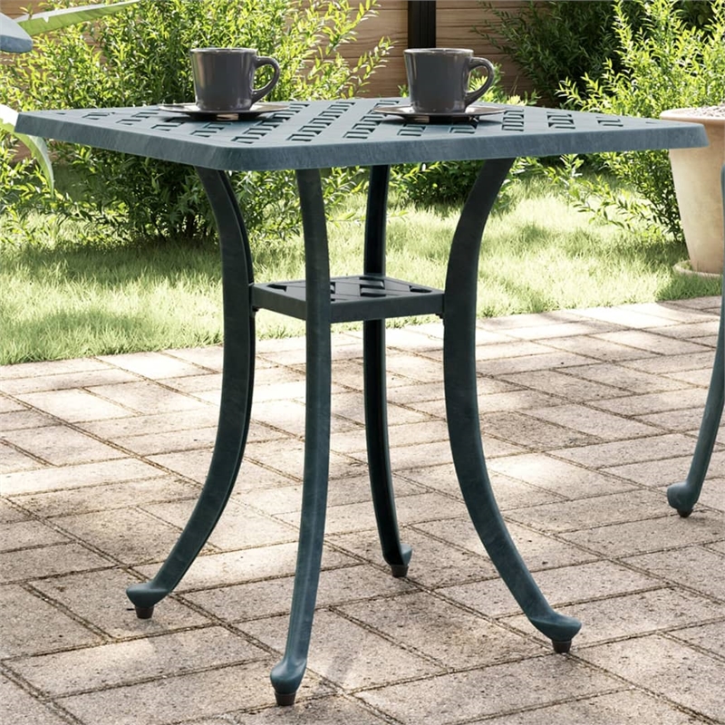 vidaXL Cast Aluminum Garden Dining Table in Green