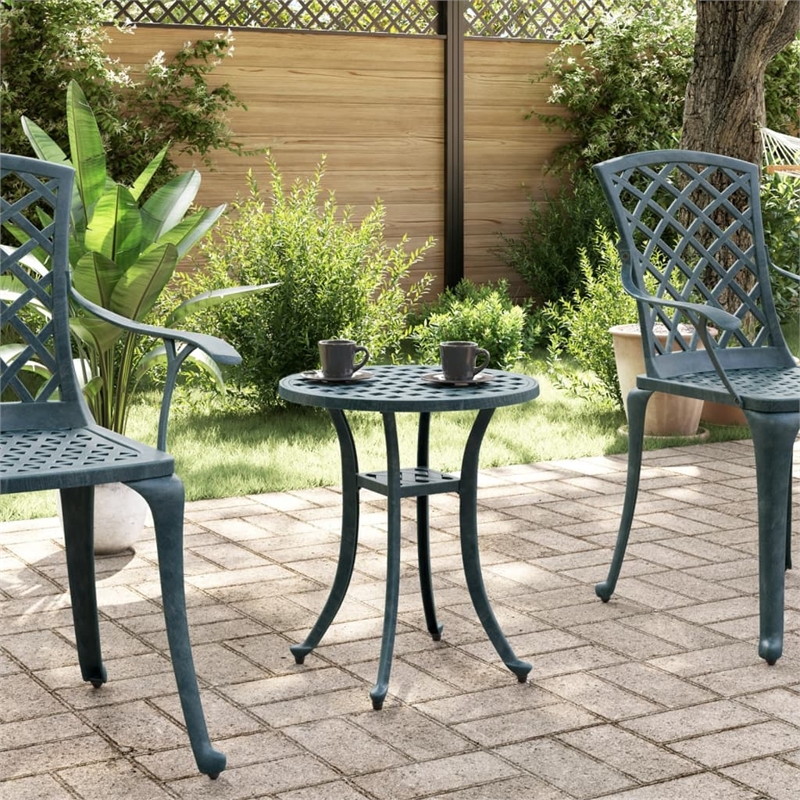 vidaXL Cast Aluminum Garden Dining Table in Green