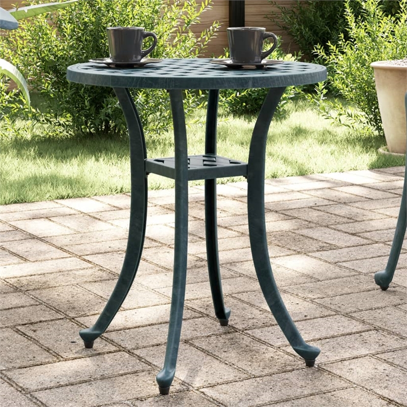 vidaXL Cast Aluminum Garden Dining Table in Green