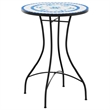 vidaXL Powder-Coated Iron Mosaic Bistro Table in Blue/White