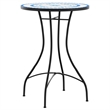 vidaXL Powder-Coated Iron Mosaic Bistro Table in Blue/White