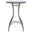 vidaXL Powder-Coated Iron Mosaic Bistro Table in Blue/White