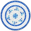 vidaXL Powder-Coated Iron Mosaic Bistro Table in Blue/White
