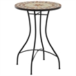 vidaXL Powder-Coated Iron Mosaic Bistro Table in Terracotta/White