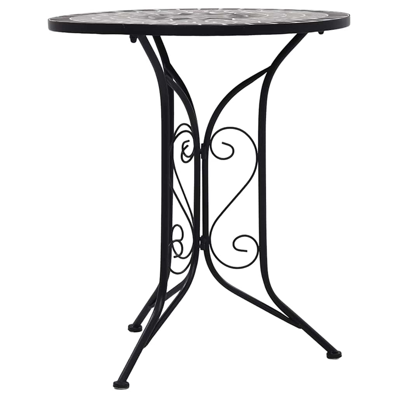 vidaXL Iron Frame with Ceramic Top Table in Black and Gray