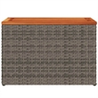 vidaXL PE Rattan with Solid Acacia Wood Garden Side Table in Gray and Brown