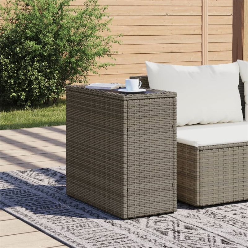 vidaXL Garden Side Table in Gray and Black