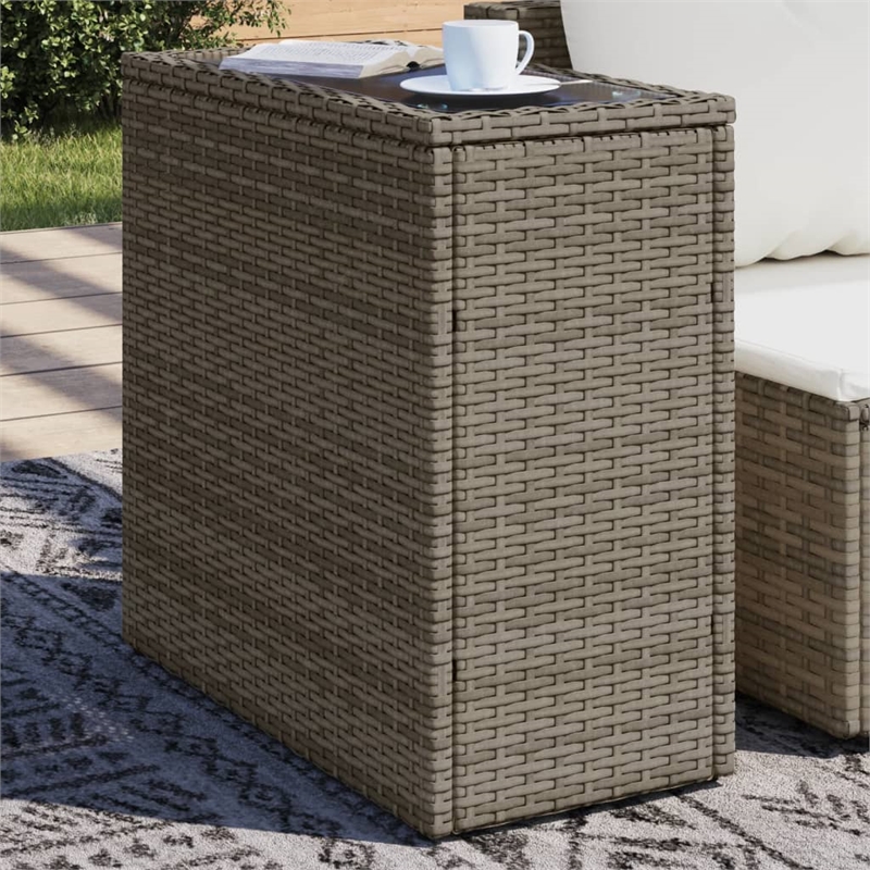 vidaXL Garden Side Table in Gray and Black