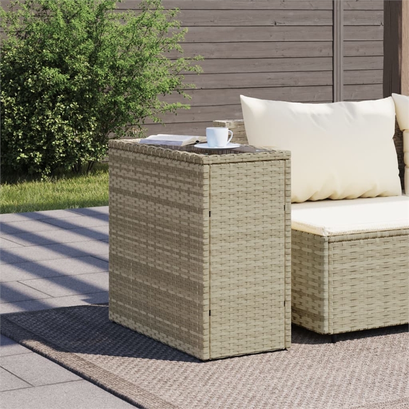 vidaXL Garden Side Table in Light Gray and Black