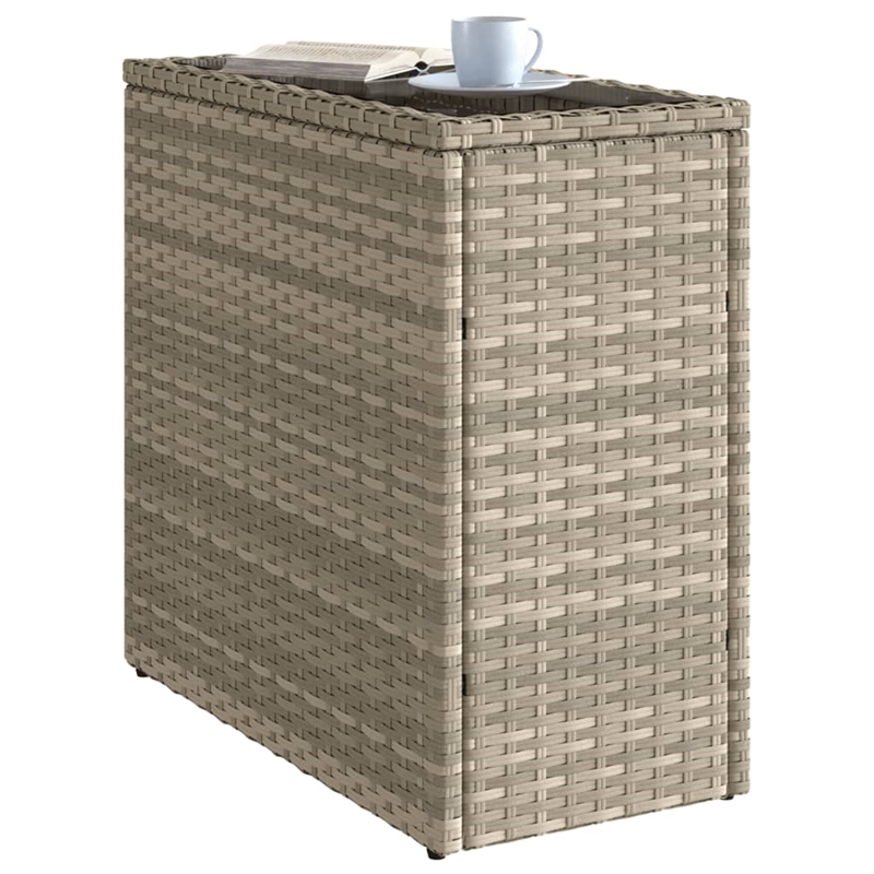 vidaXL Garden Side Table in Light Gray and Black